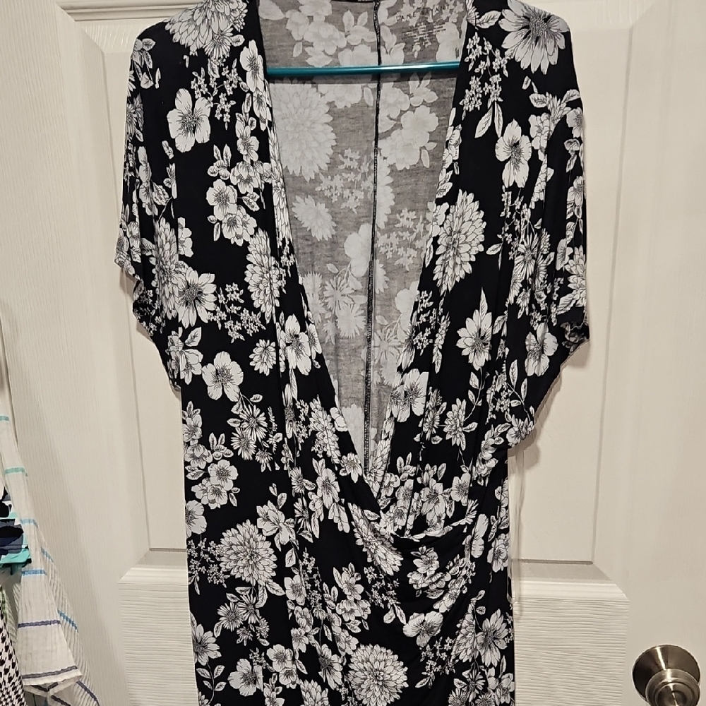 Lane Bryant Black and White Floral Top
